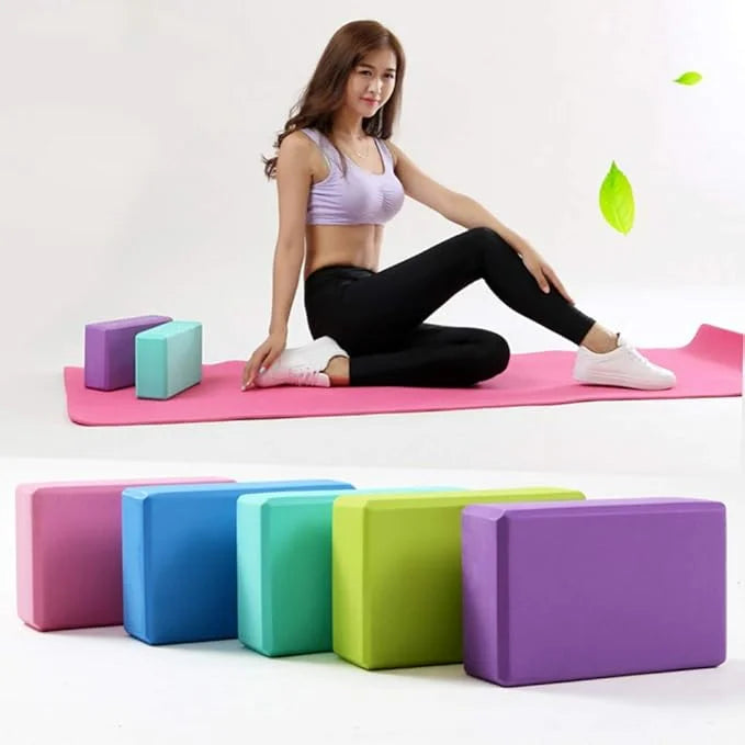 Bloco de Yoga em EVA Antiderrapante – Leve, Resistente e Ideal para Alongamento e Pilates