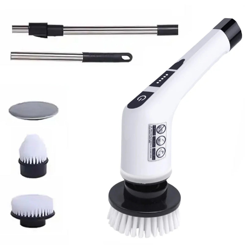 Escova Elétrica de Limpeza 9 em 1 Recarregável – Sem Fio, 360° Giratória, Multiuso