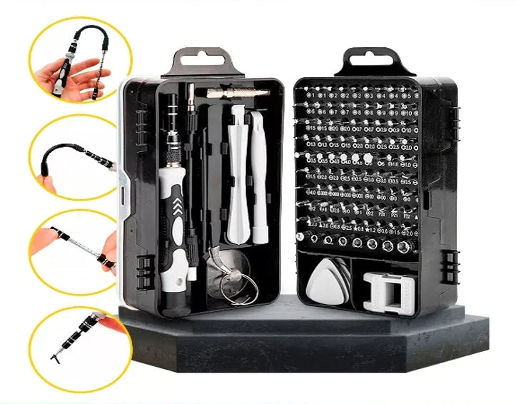 Kit Ferramentas 115 em 1 – Precisão e Versatilidade