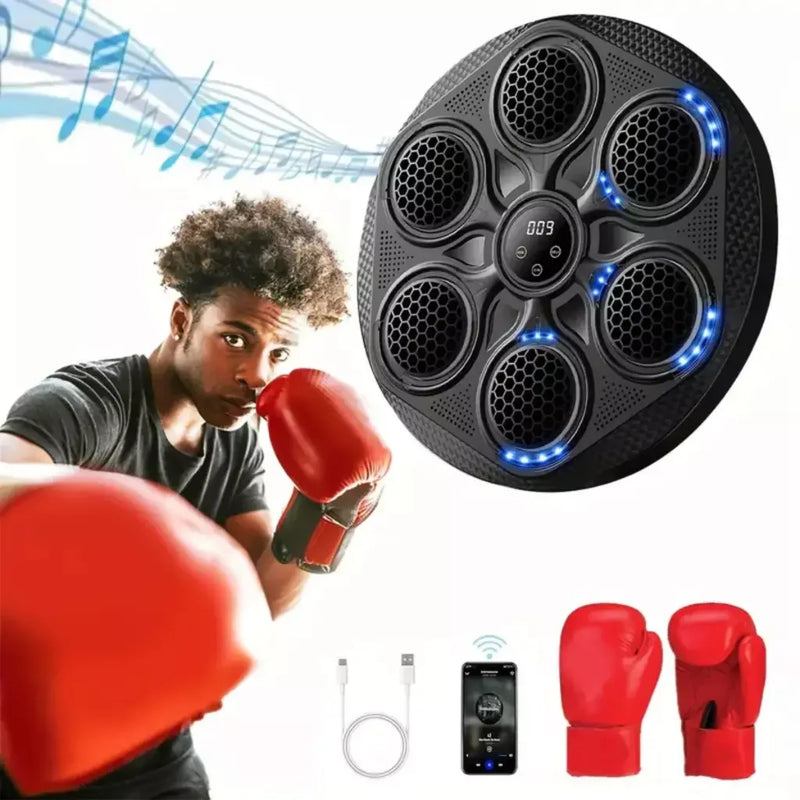 Máquina de Boxe Musical Inteligente – Treino Interativo para Adultos e Crianças