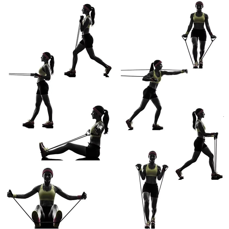 Kit de Elásticos de Resistência Completo – 11 Peças | Treino Funcional, Musculação e Cross Training