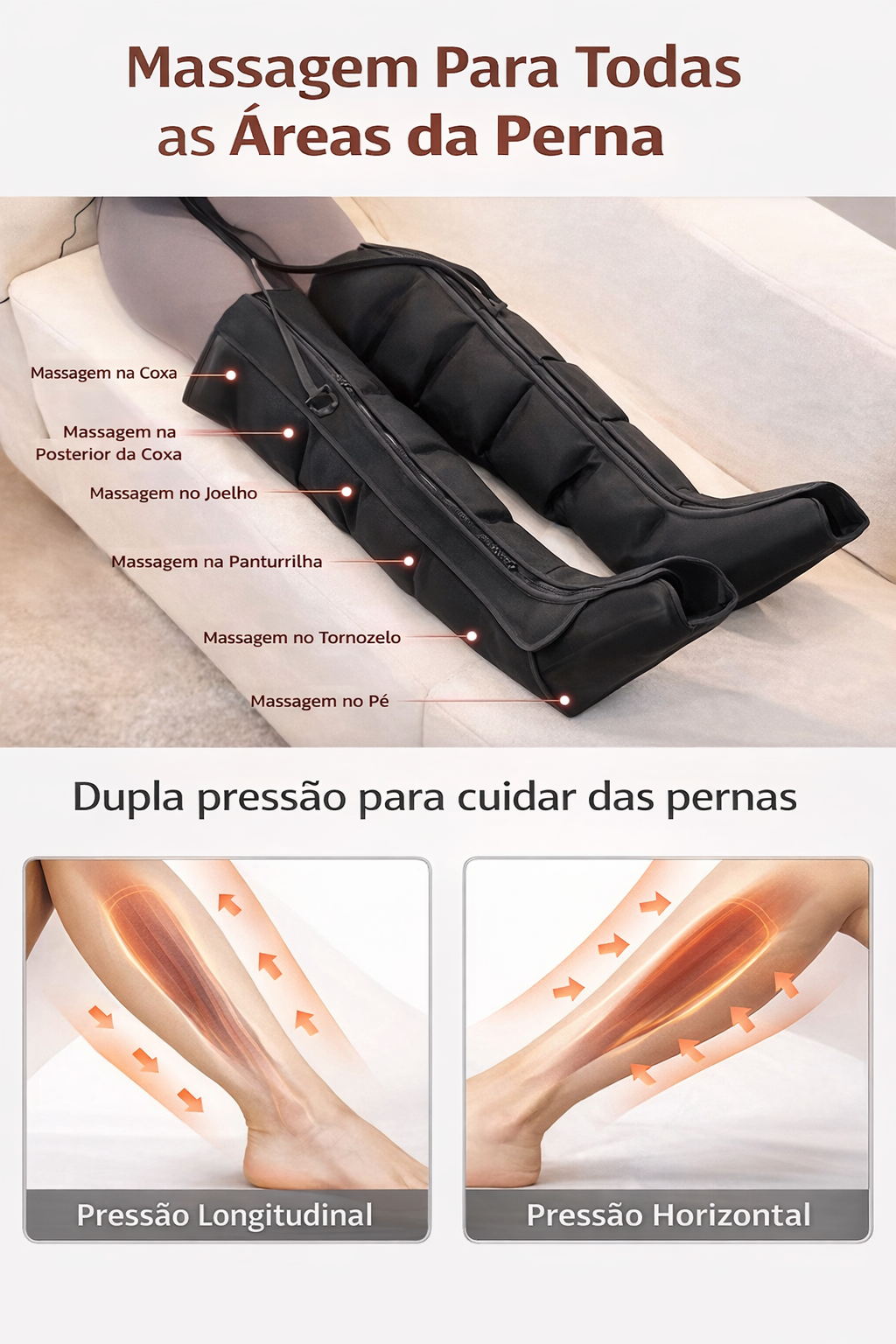 Massageador Elétrico para Pernas com Relaxamento Muscular