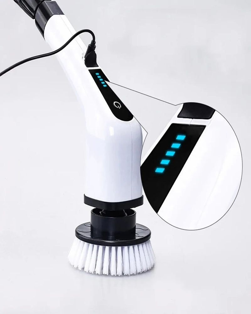 Escova Elétrica de Limpeza 9 em 1 Recarregável – Sem Fio, 360° Giratória, Multiuso