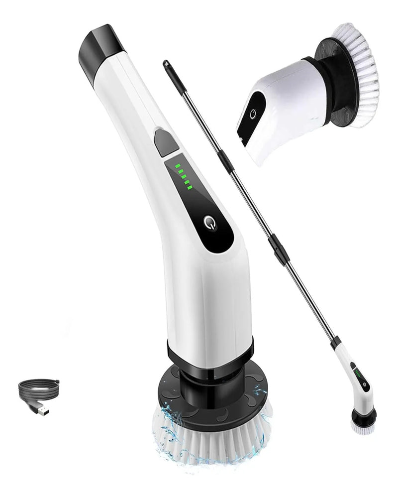 Escova Elétrica de Limpeza 9 em 1 Recarregável – Sem Fio, 360° Giratória, Multiuso