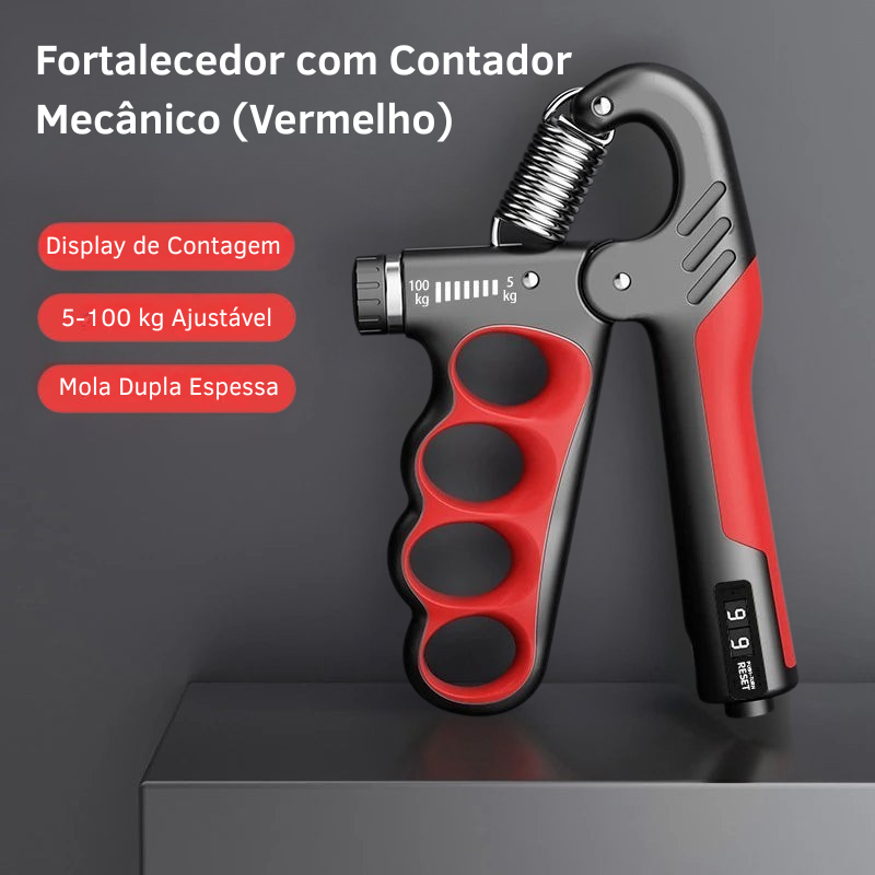 Fortalecedor de Mãos Inteligente – Contador Digital, Ajuste de Resistência e Treino Portátil