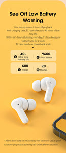 Fone de Ouvido Bluetooth QCY T13 – TWS Sem Fio com ENC, 4 Microfones e APP Personalizável