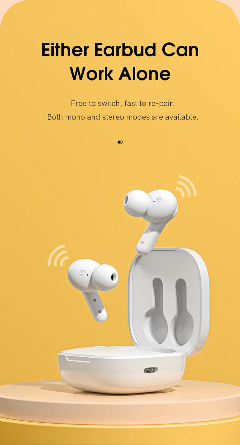 Fone de Ouvido Bluetooth QCY T13 – TWS Sem Fio com ENC, 4 Microfones e APP Personalizável