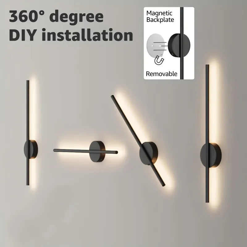 Luminária de Parede LED Recarregável 5V – Luz Sem Fio com Controle Remoto