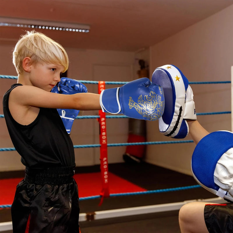 Luvas de Boxe Profissional em Couro Sintético PU – Respirável, Confortável e Segura para Adultos e Crianças