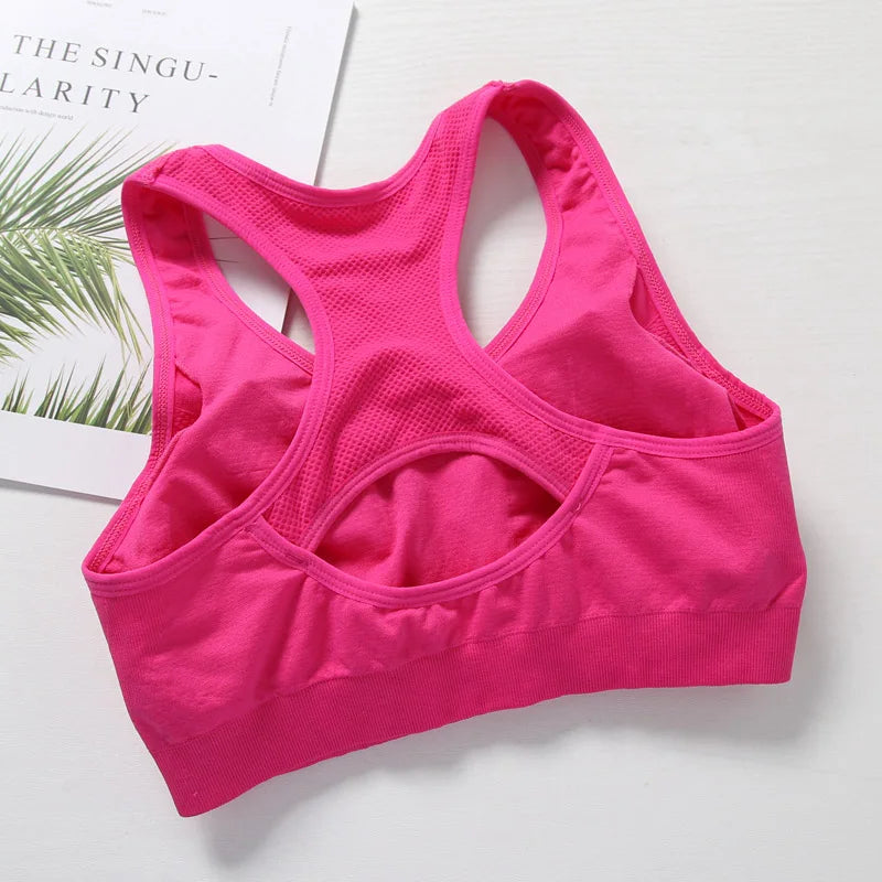Sutiã esportivo feminino com efeito push up ideal para atividades físicas.