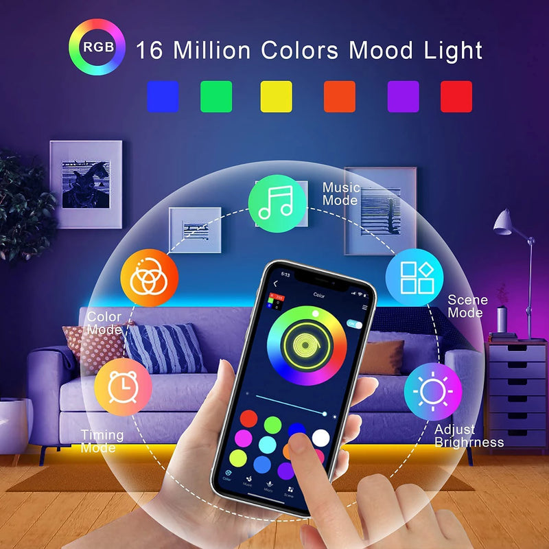 Luzes de tira LED RGB entre 5 e 30 metros luz de lada com controle