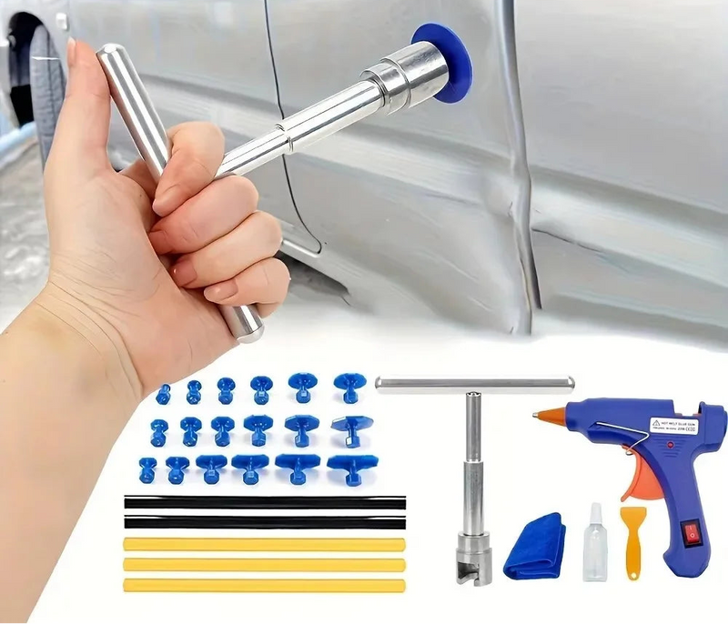 Kit Removedor de Amassados Automotivos – Ferramenta de Desamassar Sem Pintura para Funilaria e Reparos de Carro