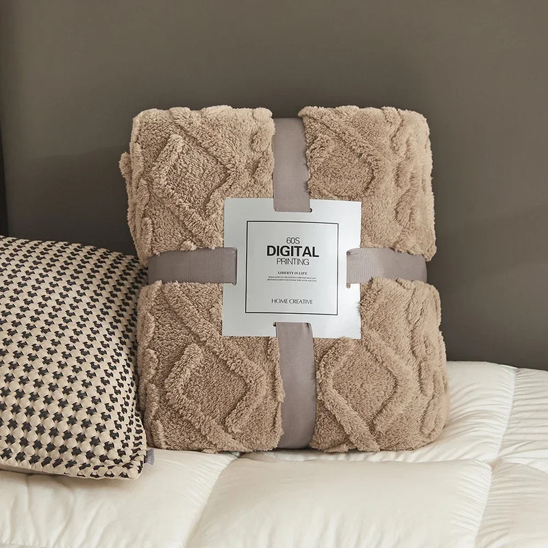 Cobertor de veludo confortável ideal para sofá ou quarto