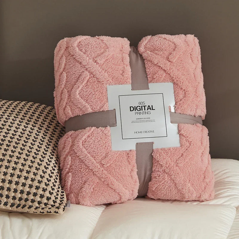 Cobertor de veludo confortável ideal para sofá ou quarto