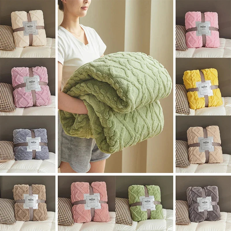 Cobertor de veludo confortável ideal para sofá ou quarto