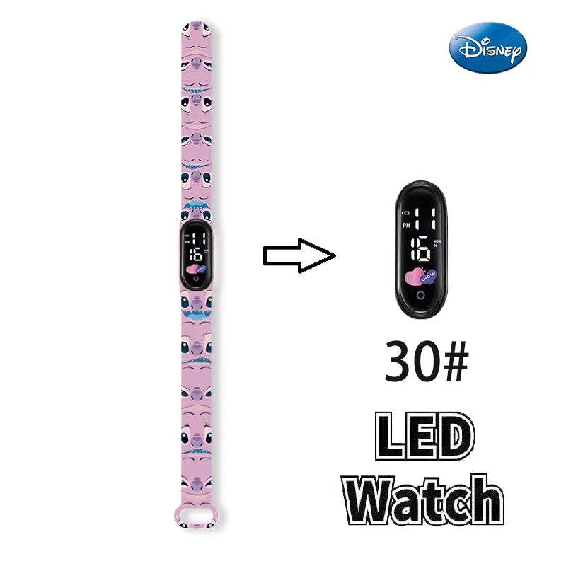 Princesa Elsa da Frozen relógio digital para meninas com pulseira em LED