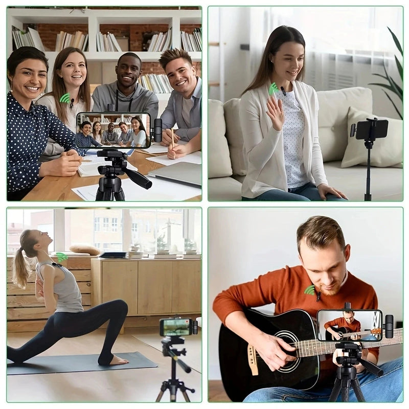 Microfone de Lapela Sem Fio Lavalier – Mini Mic para Celular, iPhone, Android, Notebook e Gravações Profissionais