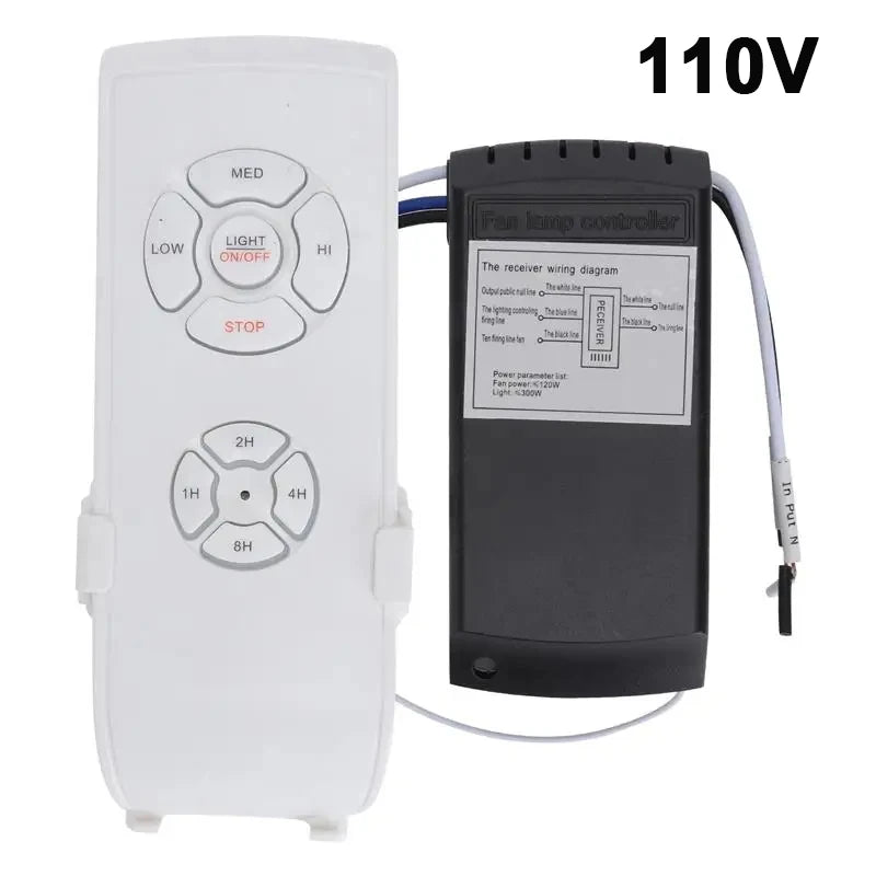 Ventilador de teto universal com lâmpada e kit de controle remoto inteligente