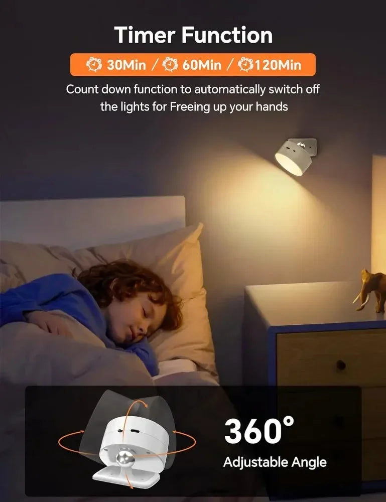 Arandela LED de Parede com Controle por Toque – 3 Níveis de Brilho e 3 Tons de Cor