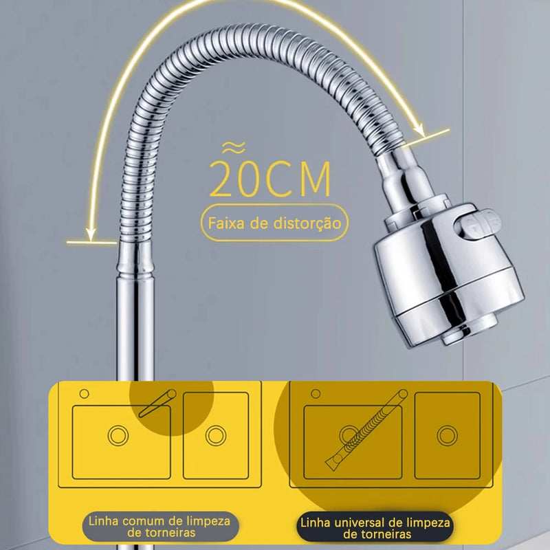 Torneira Flexível 360° para Pia de Cozinha – Duplo Jato e Design Moderno