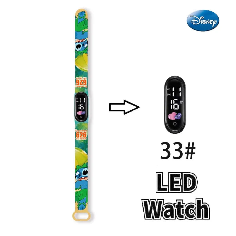 Princesa Elsa da Frozen relógio digital para meninas com pulseira em LED
