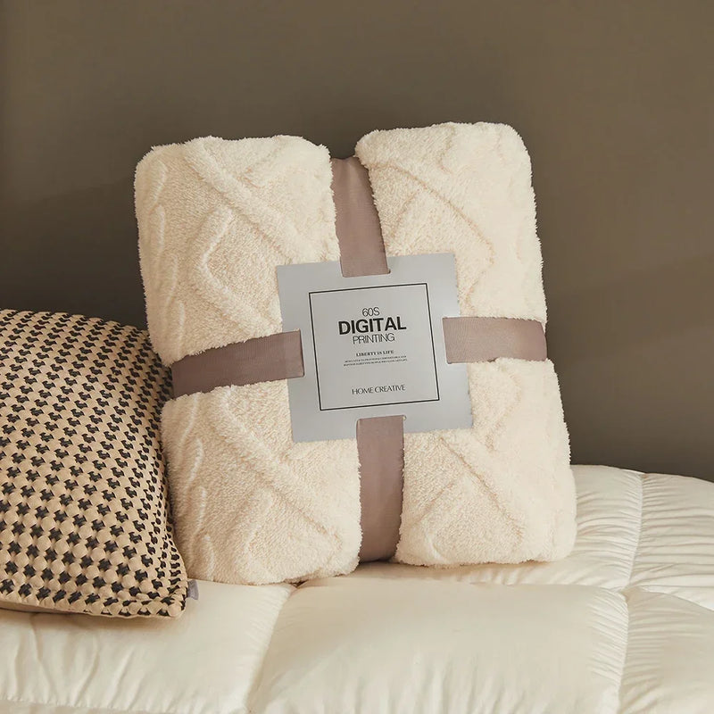 Cobertor de veludo confortável ideal para sofá ou quarto