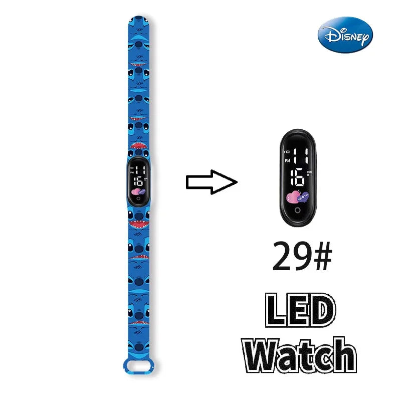 Princesa Elsa da Frozen relógio digital para meninas com pulseira em LED