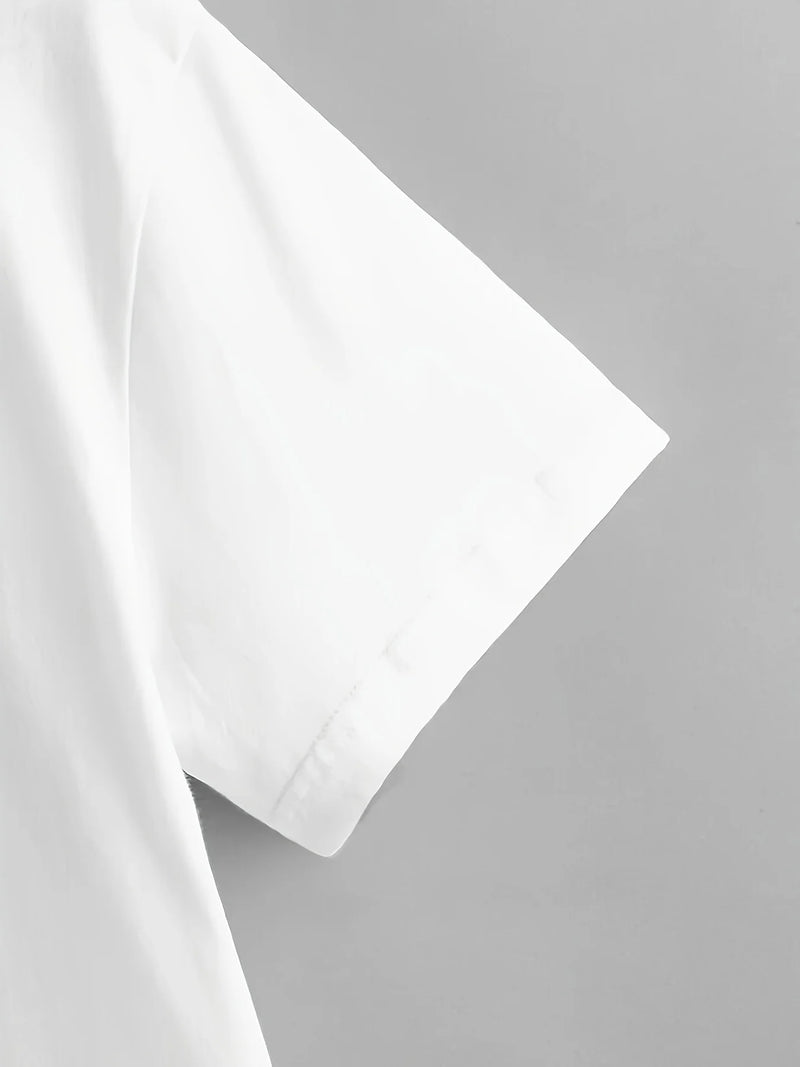 Camiseta masculina casual ajuste em torno do pescoço manga curta
