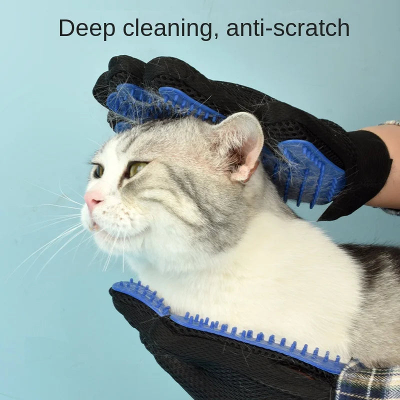 Luva de Silicone para escovar gatos. Dar banho em cachorro. Limpeza. Depilação.