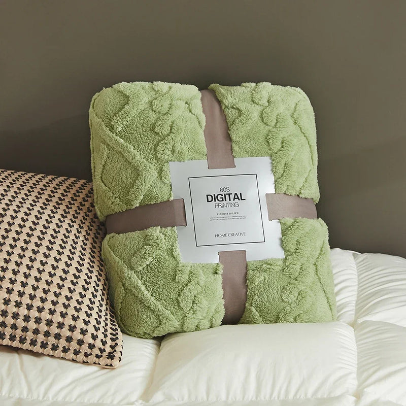 Cobertor de veludo confortável ideal para sofá ou quarto
