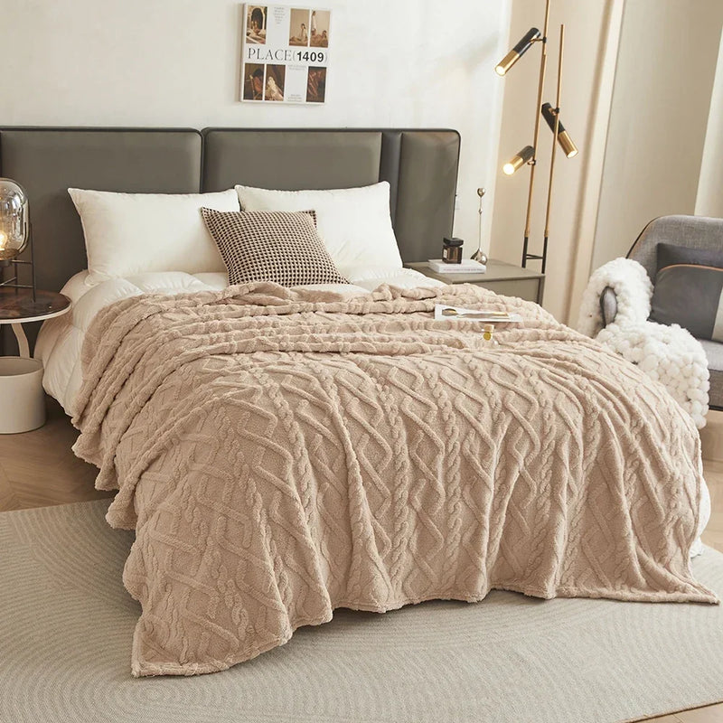 Cobertor de veludo confortável ideal para sofá ou quarto