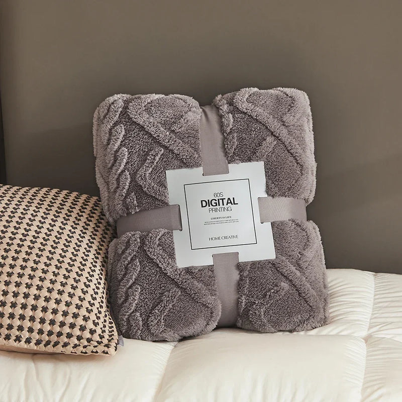 Cobertor de veludo confortável ideal para sofá ou quarto