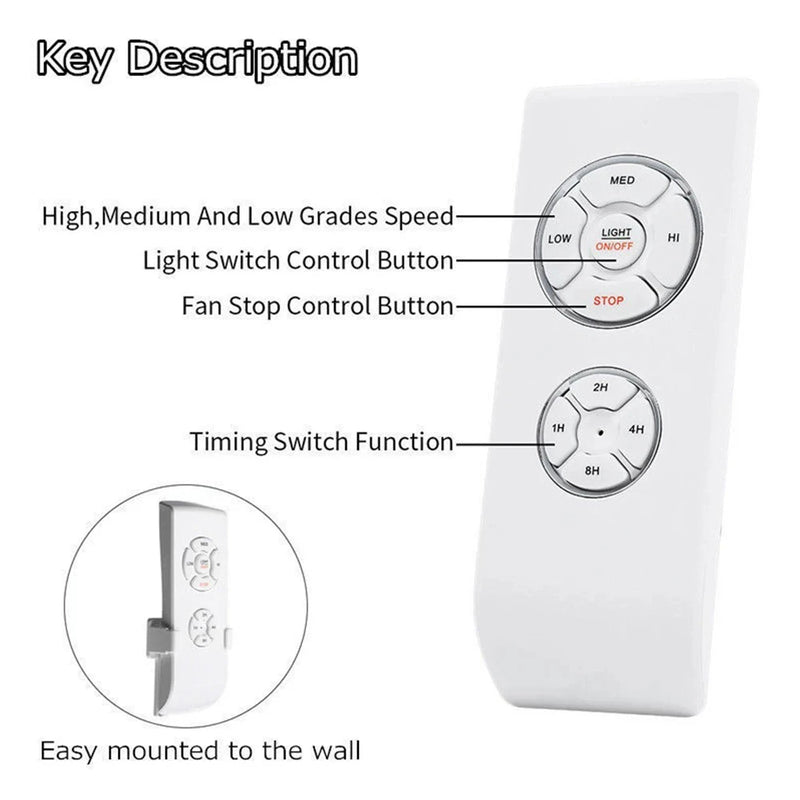Ventilador de teto universal com lâmpada e kit de controle remoto inteligente