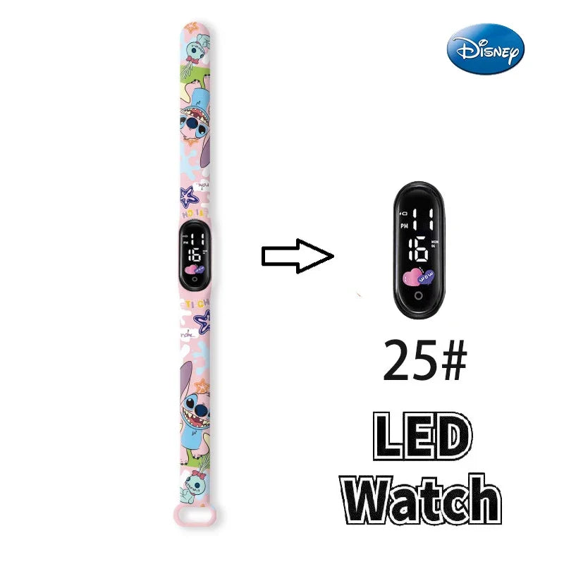 Princesa Elsa da Frozen relógio digital para meninas com pulseira em LED
