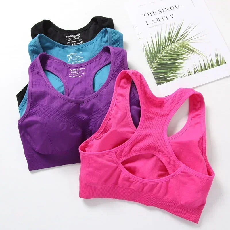 Sutiã esportivo feminino com efeito push up ideal para atividades físicas.
