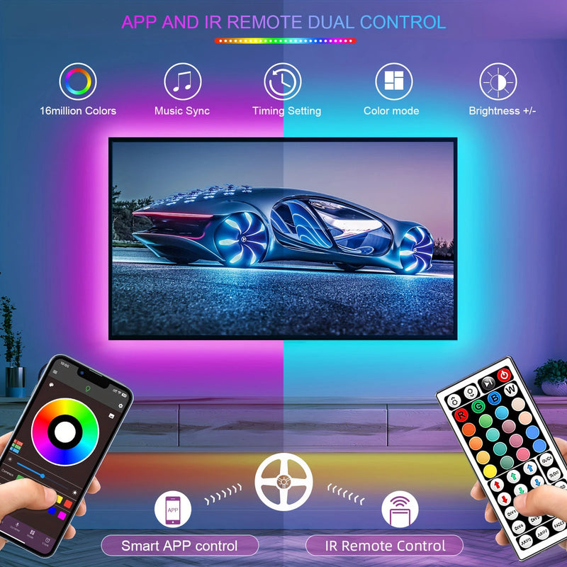 Luzes de tira LED RGB entre 5 e 30 metros luz de lada com controle