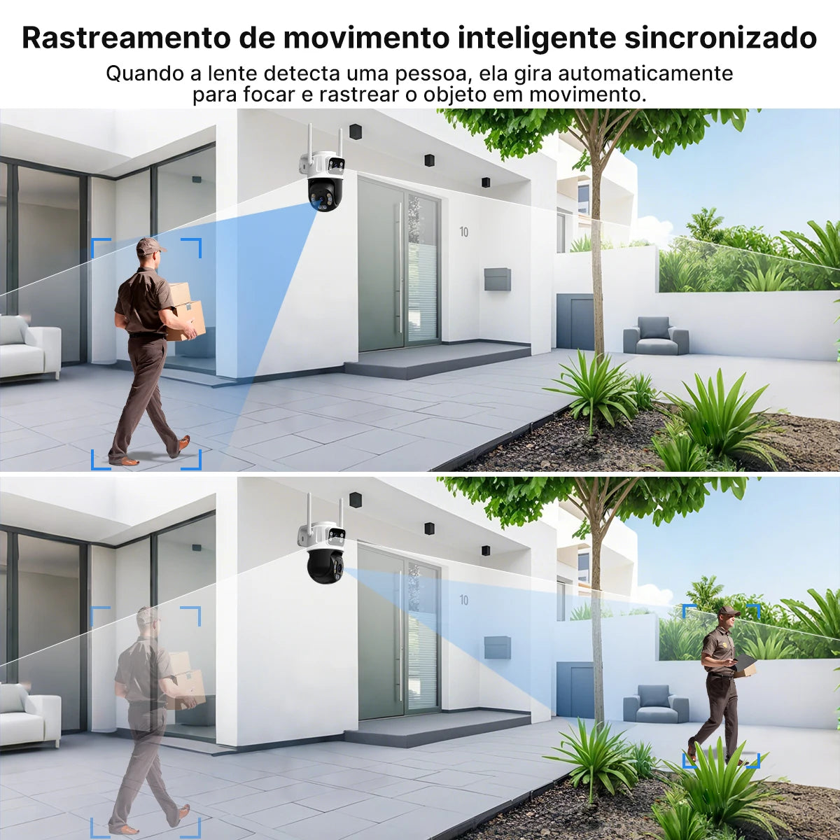 Câmera de Segurança P2 PTZ IP WiFi Externa com Rastreamento Automático