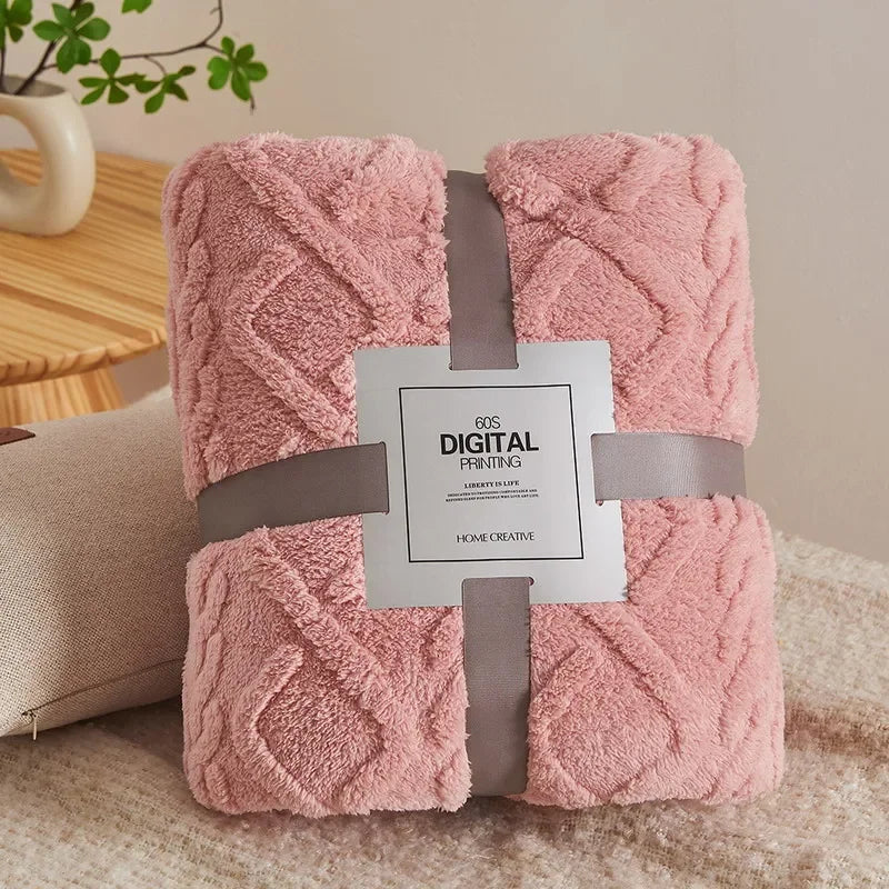 Cobertor de veludo confortável ideal para sofá ou quarto