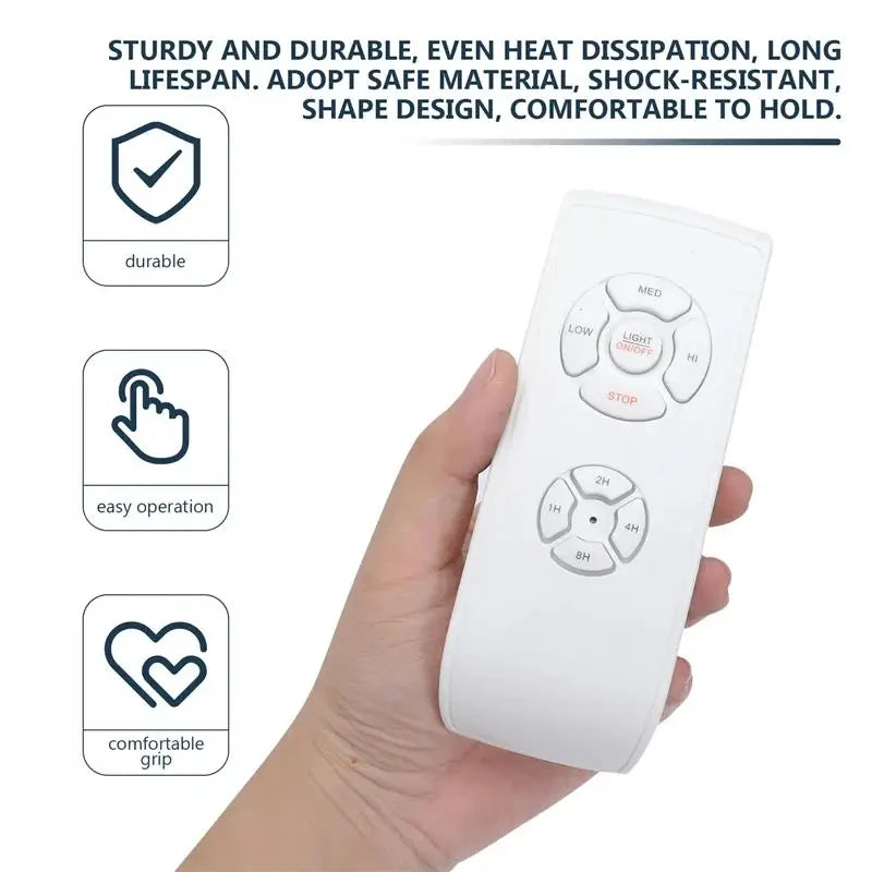 Ventilador de teto universal com lâmpada e kit de controle remoto inteligente