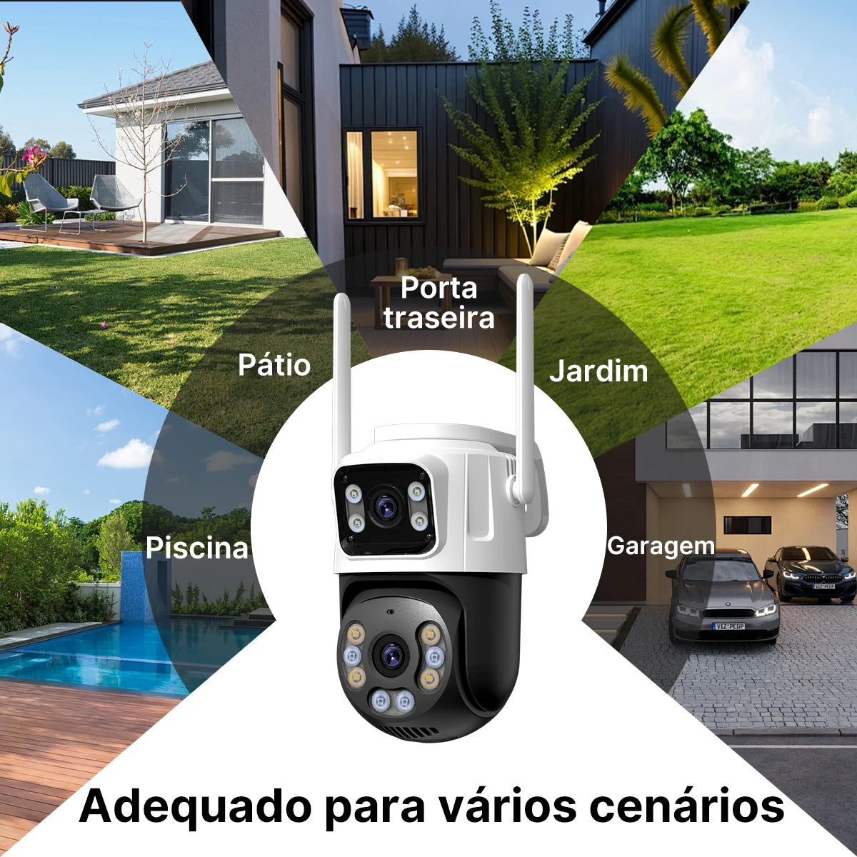 Câmera de Segurança P2 PTZ IP WiFi Externa com Rastreamento Automático