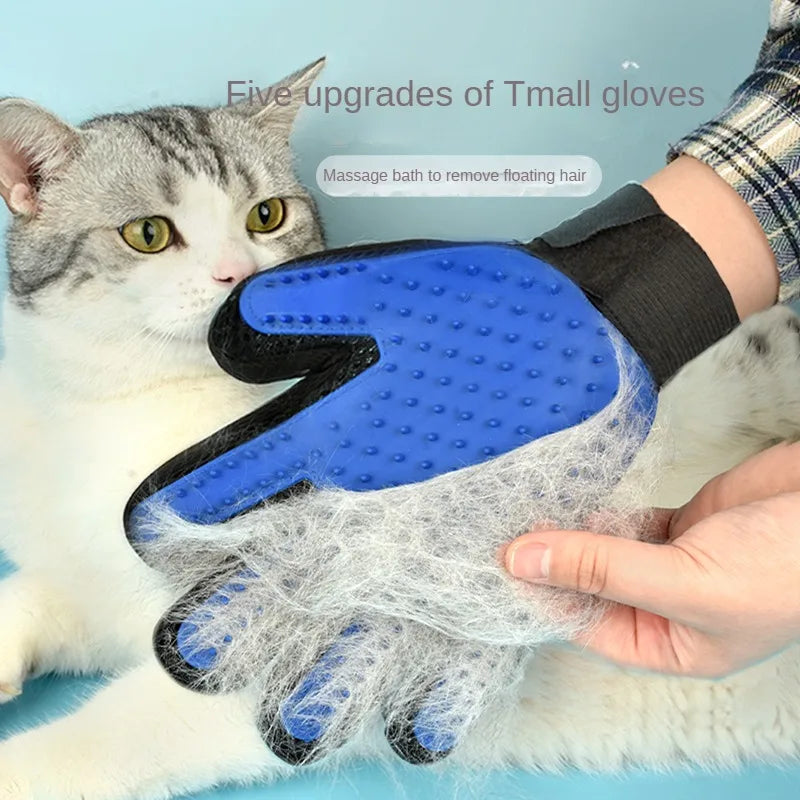Luva de Silicone para escovar gatos. Dar banho em cachorro. Limpeza. Depilação.