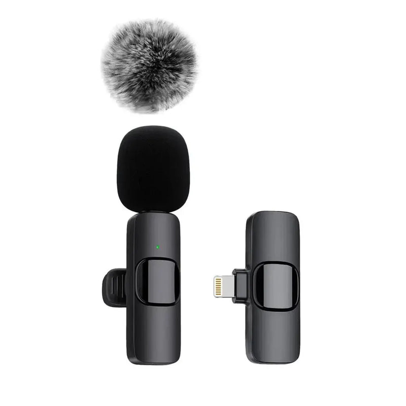 Microfone de Lapela Sem Fio Lavalier – Mini Mic para Celular, iPhone, Android, Notebook e Gravações Profissionais