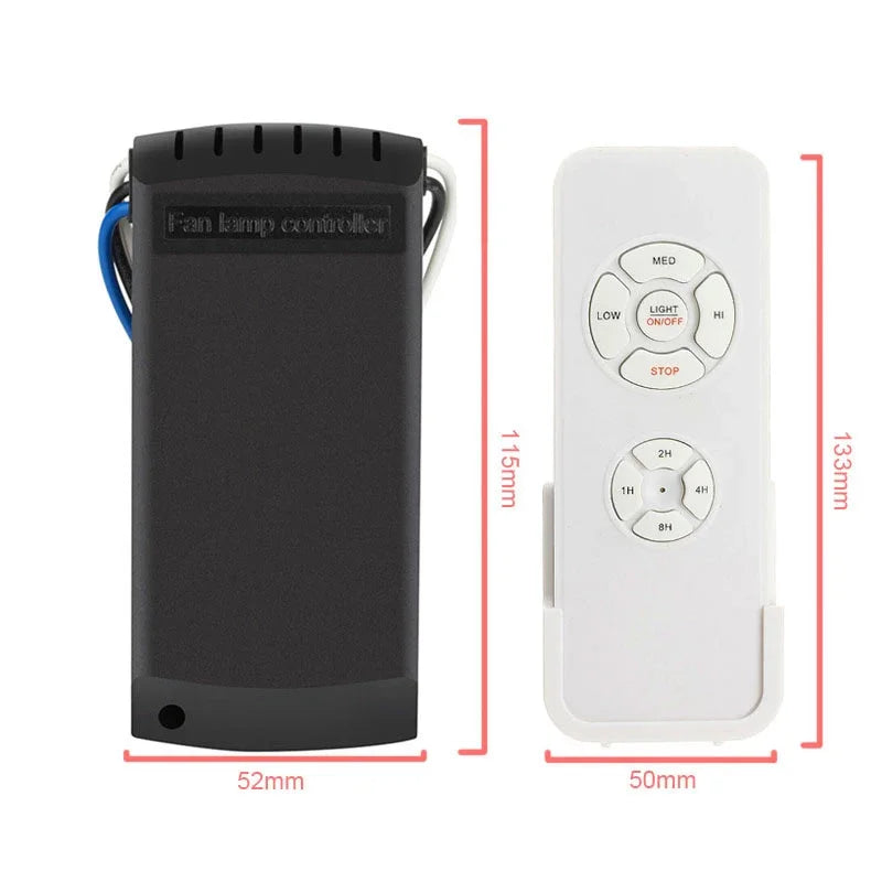Ventilador de teto universal com lâmpada e kit de controle remoto inteligente