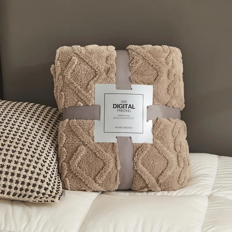 Cobertor de veludo confortável ideal para sofá ou quarto