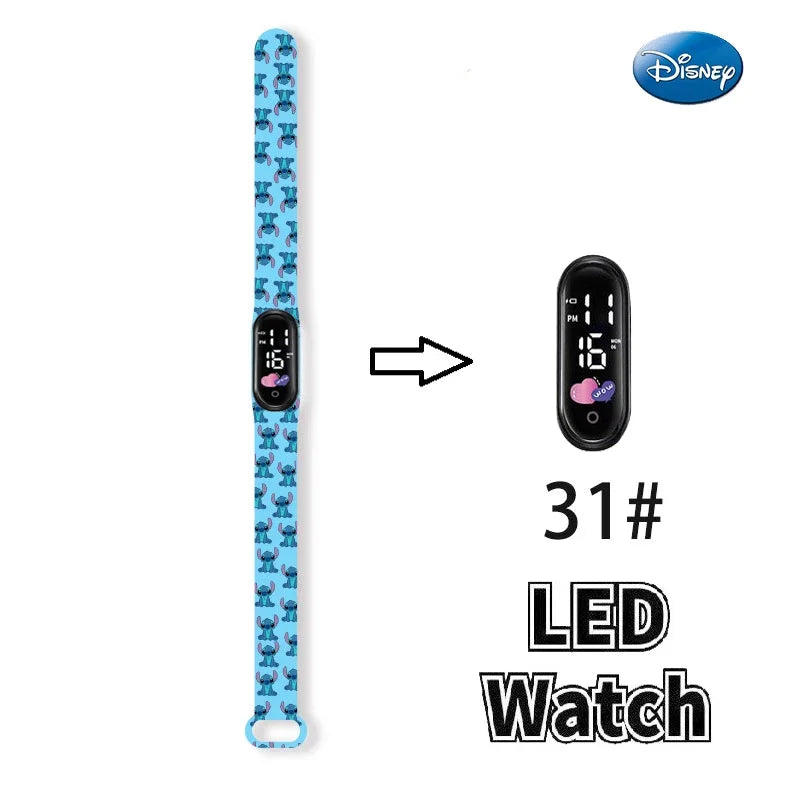 Princesa Elsa da Frozen relógio digital para meninas com pulseira em LED