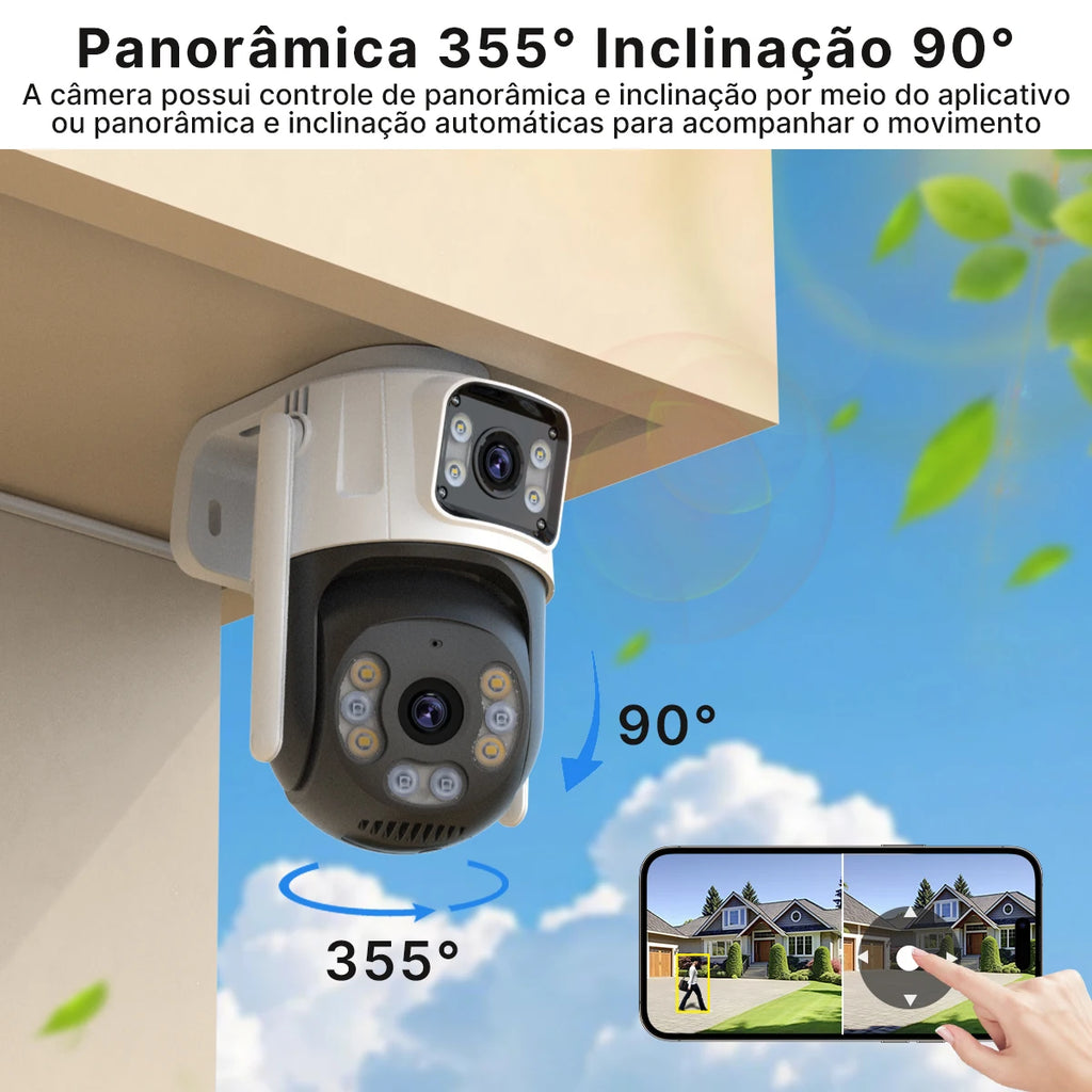 Câmera de Segurança P2 PTZ IP WiFi Externa com Rastreamento Automático