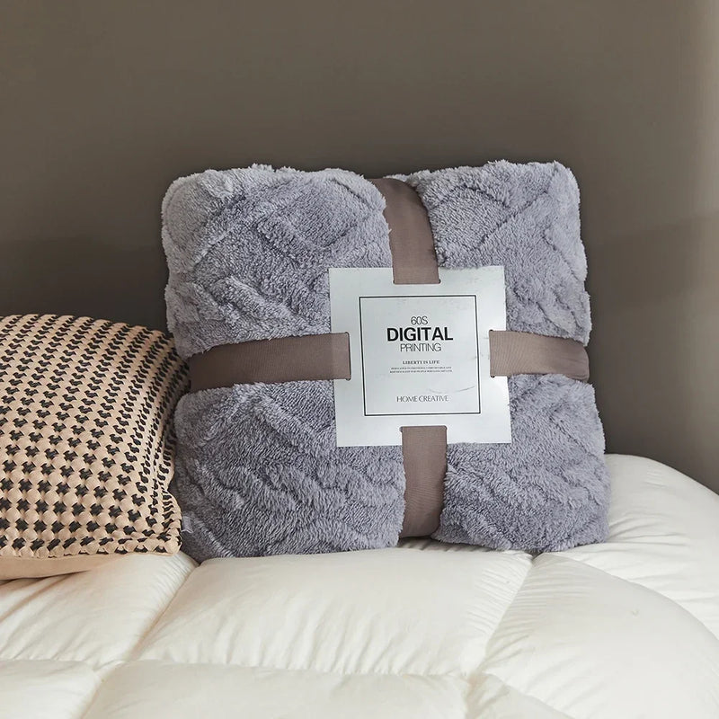 Cobertor de veludo confortável ideal para sofá ou quarto