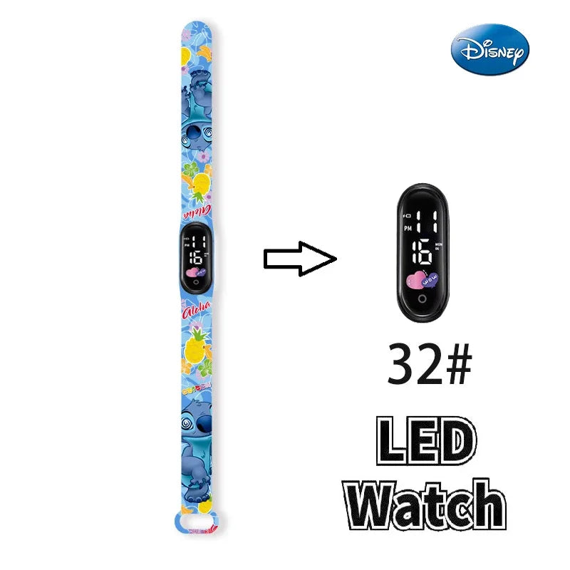 Princesa Elsa da Frozen relógio digital para meninas com pulseira em LED