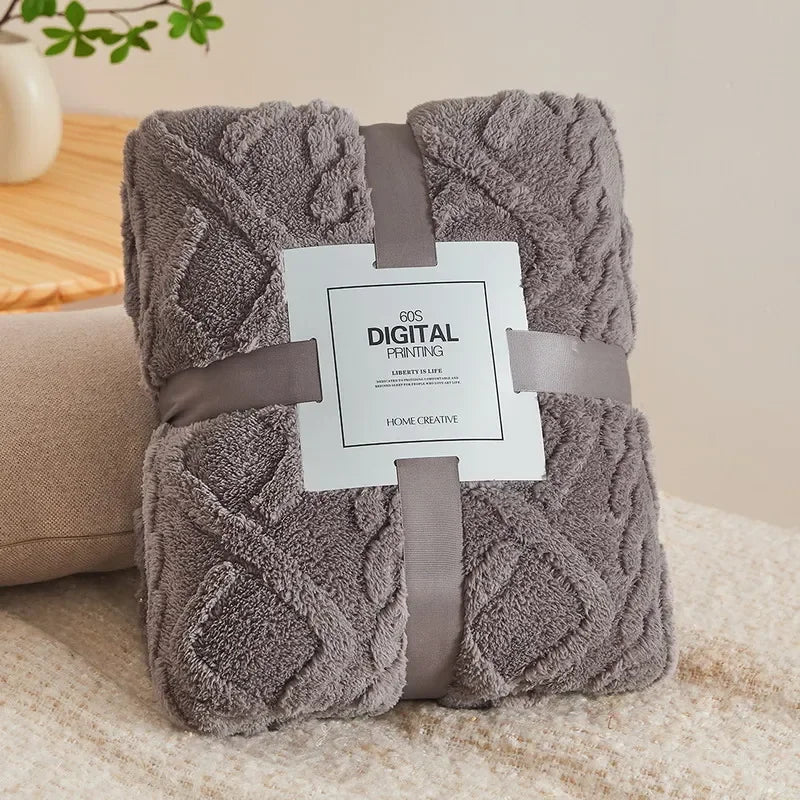 Cobertor de veludo confortável ideal para sofá ou quarto