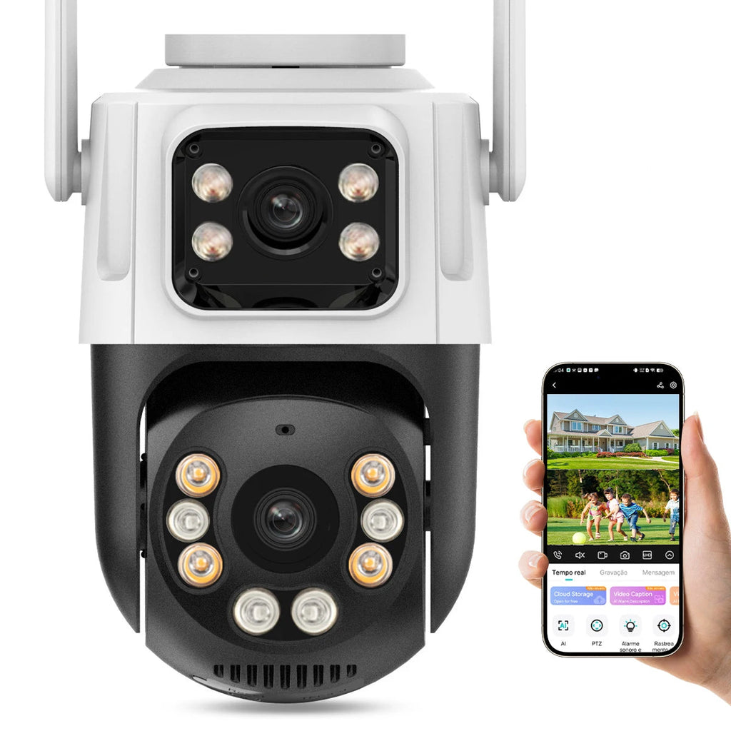 Câmera de Segurança P2 PTZ IP WiFi Externa com Rastreamento Automático